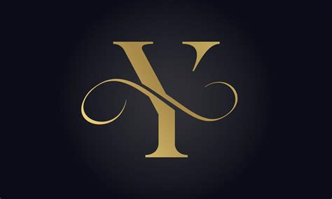 Luxury Letter Y Logo Template In Gold Color Initial Luxury Y Letter