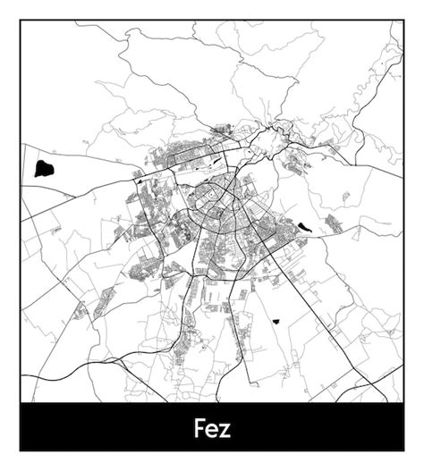 Premium Vector | Minimal city map of fez (morocco, africa)