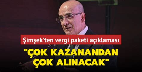 Bakan Şimşek ten vergi paketi açıklaması