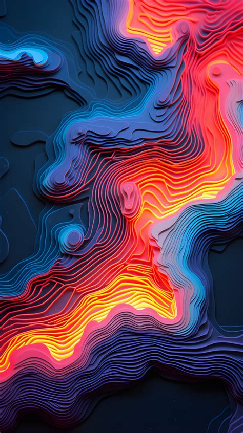 Topography neon map - Impossible Images - Unique stock images for commercial use.