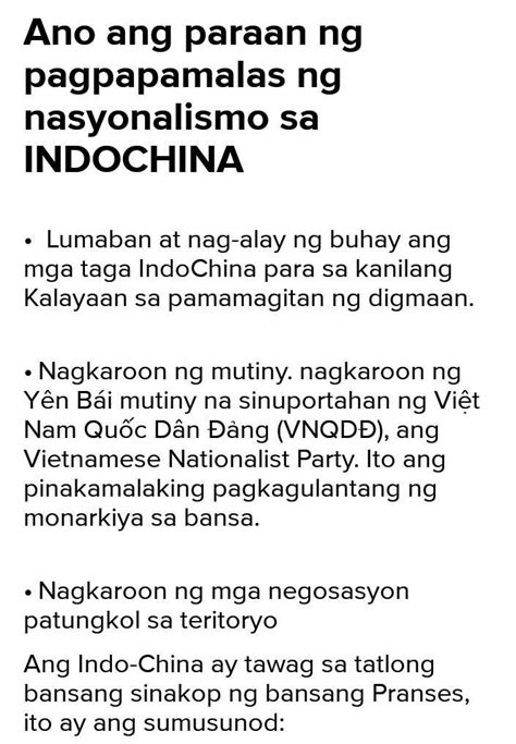 Ano Ang Epekto Ng Pag Kakaiba Ng Lahi Sa Indochina Brainly Ph