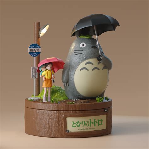 STL file My Neighbor Totoro Umbrella Scene ☂️ ・Design to download and ...