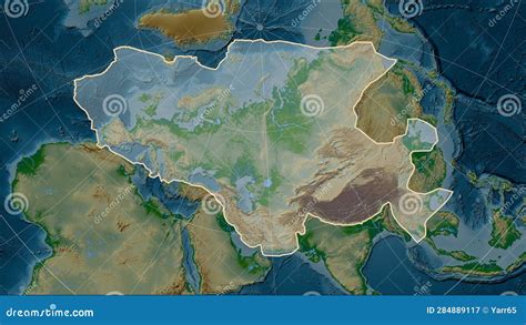 Eurasian Tectonic Plate. Physical Map Stock Illustration - Illustration ...