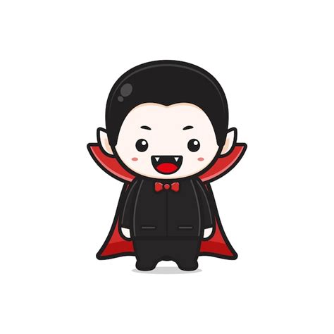 Premium Vector Cute Dracula Halloween Character Cartoon Icon