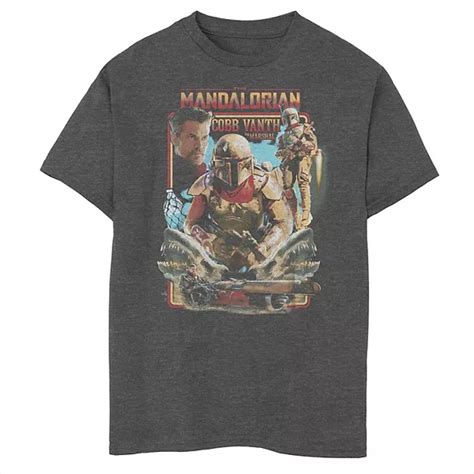 Boys 8 20 Star Wars The Mandalorian Helmet Ona Cobb Poster Graphic Tee