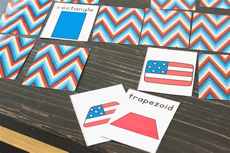 Free Printable Shape Flag Matching Game