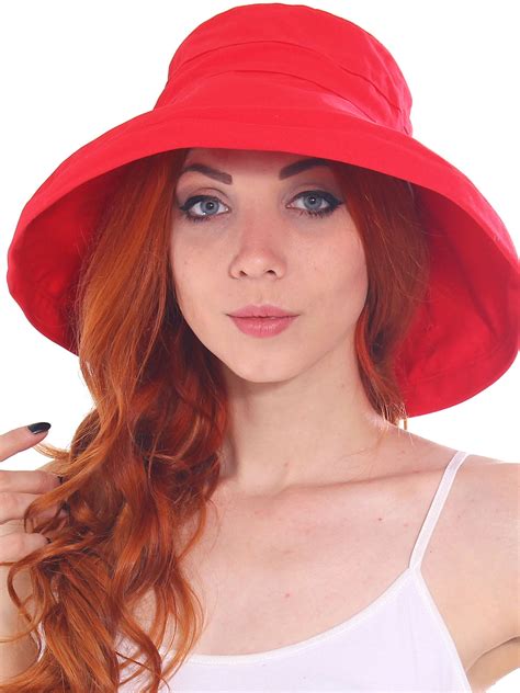 Womens Cotton Beach Bucket Hat Fashion Fold Up Wide Brim Bowknot Sun