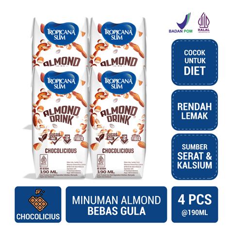 Jual Tropicana Slim Almond Drink Chocolicious 190ml 4 Pcs Minuman