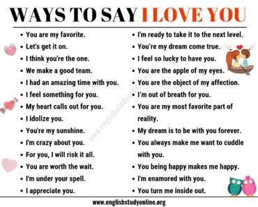 Romantic Ways To Say I Love You In English English Study Online