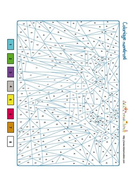 Jeu De Coloriage Numéroté Chiffres Et Animal N1 encequiconcerne