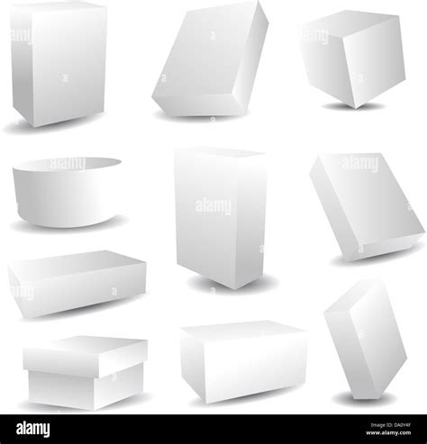 Collection Of White Blank Packaging Boxes Stock Photo Alamy