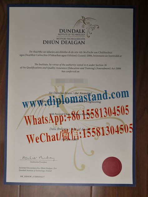 Fake Dundalk Institute Of Technology Diploma Certificate Hanlin