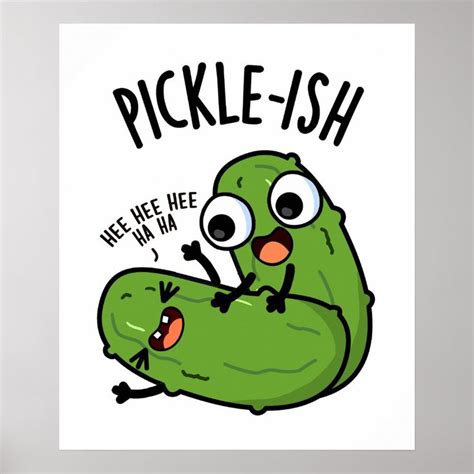 Picklish Ticklish Funny Pickle Puns Poster Zazzle 2024