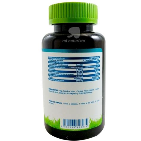 Alga Spirulina 200 Tabletas Vidanat Mi Naturista Mayoreo