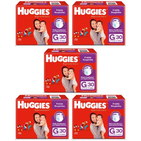 Pacotes Fraldas Huggies Supreme Care Roupinha G Unidades