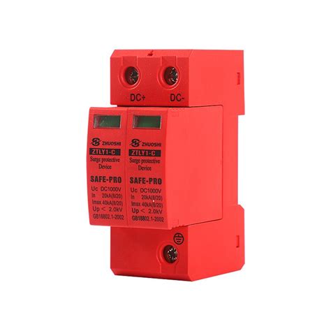 Spd Dc 1000v 2p Surge Protective Device Dc1000v 20ka~40ka Low Voltage Arrester House Din Rail 2p