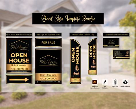 Real Estate Yard Sign, Yard Sign Templates, Feather Flag, Yard Sign ...