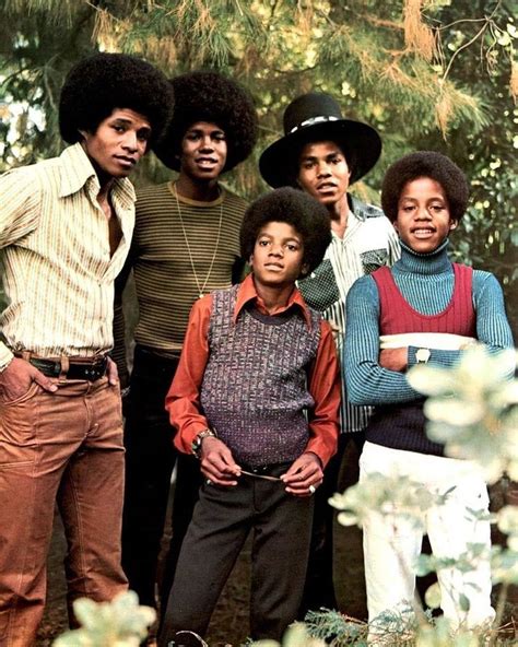 Michael Jackson Photographed With His Brothers L To R Jackie