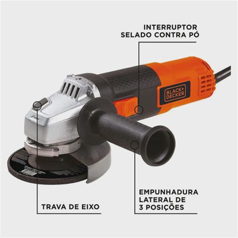 Esmerilhadeira Angular De Pol W Rpm Black Decker G Br