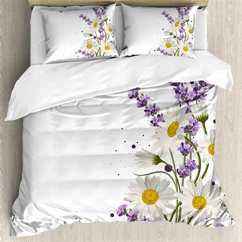 Lavender Duvet Cover Set Pastel Cornflower Bridal Classic Design Gentle