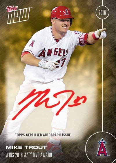 On-Card Autograph # to 1 - Mike Trout Wins 2016 AL MVP Award - TOPPS NOW®