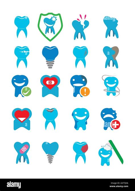 odontology icon set pack, High Quality variety symbols Vector illustration Stock Vector Image ...