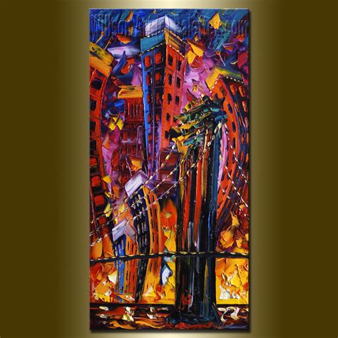 New York Skyscrapers Giclee Canvas Print Modern Cityscape Art from ...