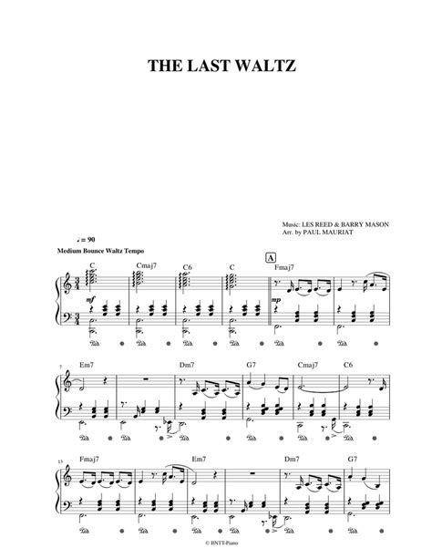 THE LAST WALTZ Sheet music for Piano (Solo) | Musescore.com