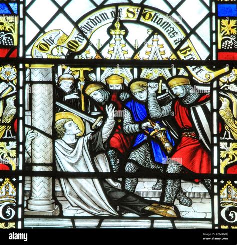 Martyrdom Murder Of Thomas A Becket In Canterbury Cathedral Stained Glass Window Blakeney