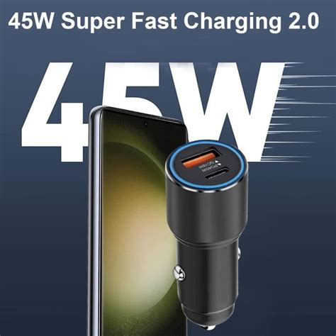 W Chargeur Voiture Usb C W Pd Quick Charge W Et Cable Pour