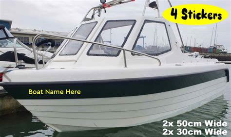 Custom Personalised Boat Name Decals | Stickers | Graphics | 4 Pack ...