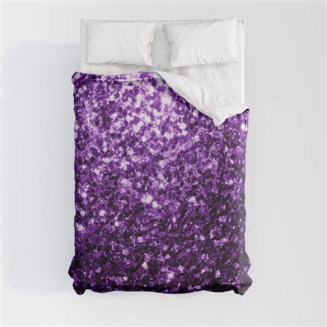 Dark Purple Faux Shiny Glitter Sparkles Duvet Cover By Pldesign Society6