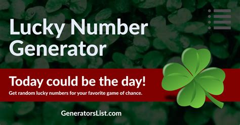 Lucky Numbers and Lottery Number Generator - Generators List