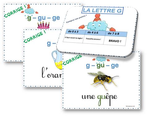 Orthographe S Quence La Lettre G Recreatisse