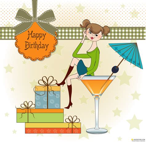 Birthday girl cards » Векторные клипарты, текстурные фоны, бекграунды ...