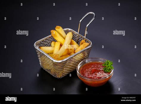 Homemade French Fry potato with sauce Stock Photo - Alamy