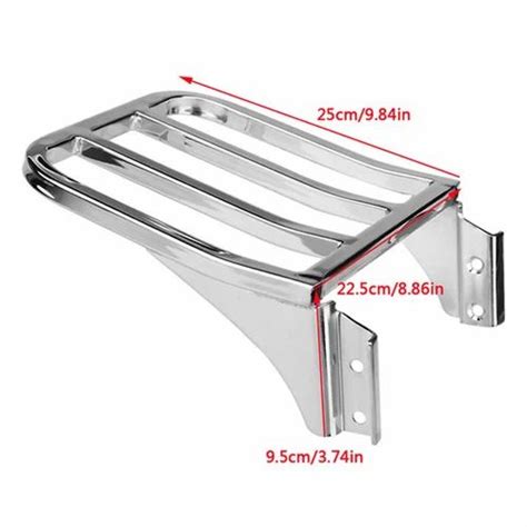 Max Motorcycle Chrome Sissy Bar Backrest Luggage Rack Rear Carrier For