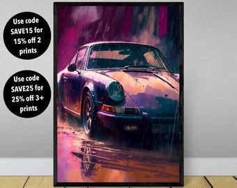 Classic Porsche 911 Poster Print Porsche Poster 911 Print Car Poster