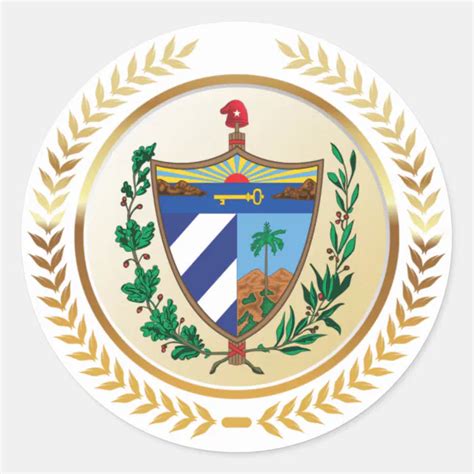 Cuba Coat of Arms Classic Round Sticker | Zazzle