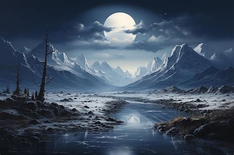 Premium Ai Image Snowy Peaks Mountains Rising Above Emptiness