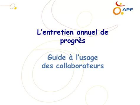 Ppt Lentretien Annuel De Progr S Guide Lusage Des Collaborateurs