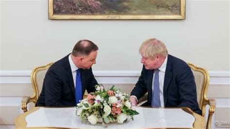 British Prime Minister Johnson Meets Polish President Duda Tvn