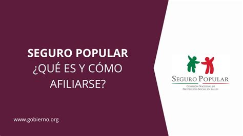 Seguro popular Cómo afiliarse Gobierno México