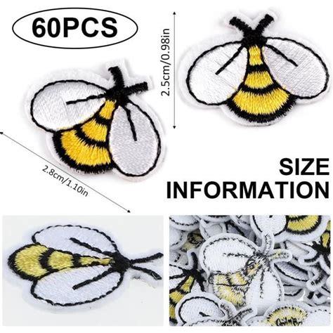 Motif Écussons Brodés À Repasser Abeilles Thermocollants Pour