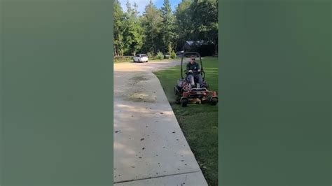 Lawn Mower Blows Grass All Over Driveaway Fired Youtube