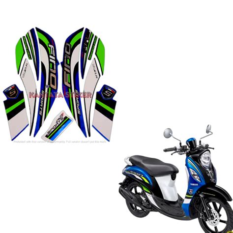 STIKER STRIPING LIS LES BODY MOTOR YAMAHA FINO SPORTS 2015 BIRU STANDAR