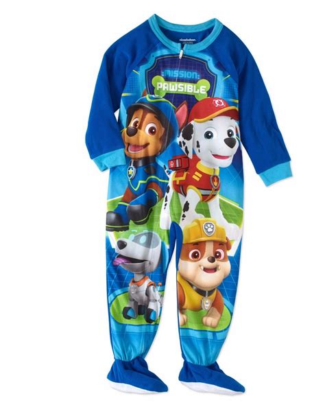 Nickelodeon Paw Patrol Footed Sleeper Blanket Pajama Boy Size 5t