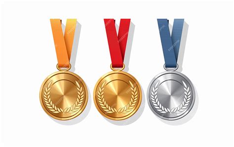 Premium Photo Triumph Medals Silver Gold Bronze Medal Award Icon Vector