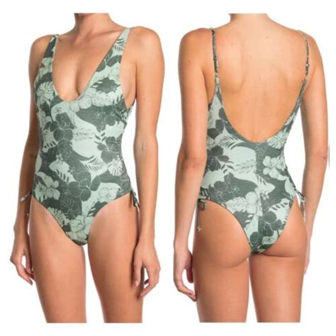 Bound By Bond Eye In The Loop 1 Piece Bathing Suit Silver Fern Floral Sz S Nwt Ebay