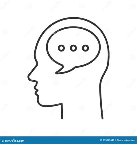 Human Head With Speech Bubble Linear Icon Stock Vector Illustration Of Notification